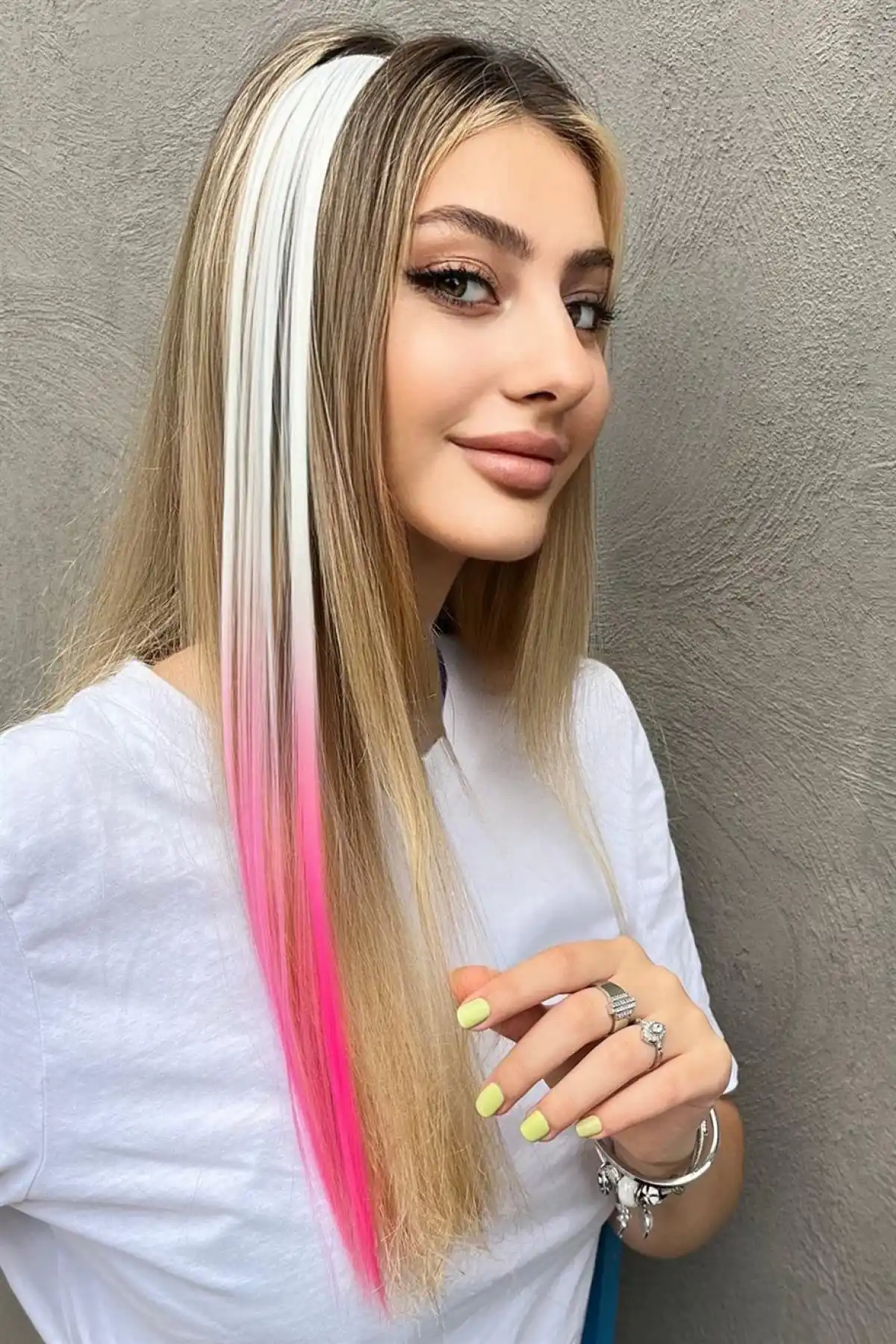 Yan Çıt Çıt Postiş / 2 Renk Ombre / 50 Cm