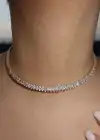 Altın Renk Taş Detaylı Choker Kolye