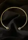 Altın Renk Taş Detaylı Metal Choker Kolye