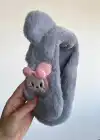 Gri Renk Ayıcık Figürlü Çocuk Peluş Kulaklık