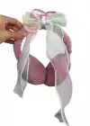 Koyu Pembe Renk Kurdele Figürlü Peluş Kulaklık