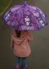 Mor Renk Karışık Figürlü Kılıflı Çocuk Şemsiye