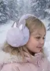Mor Renk Kulak Figürlü Peluş Kulaklık