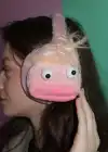 Pembe Renk Canavar Figürlü Peluş Kulaklık