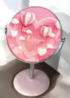 Pembe Renk Love Yazılı Dönebilen Masa Aynası