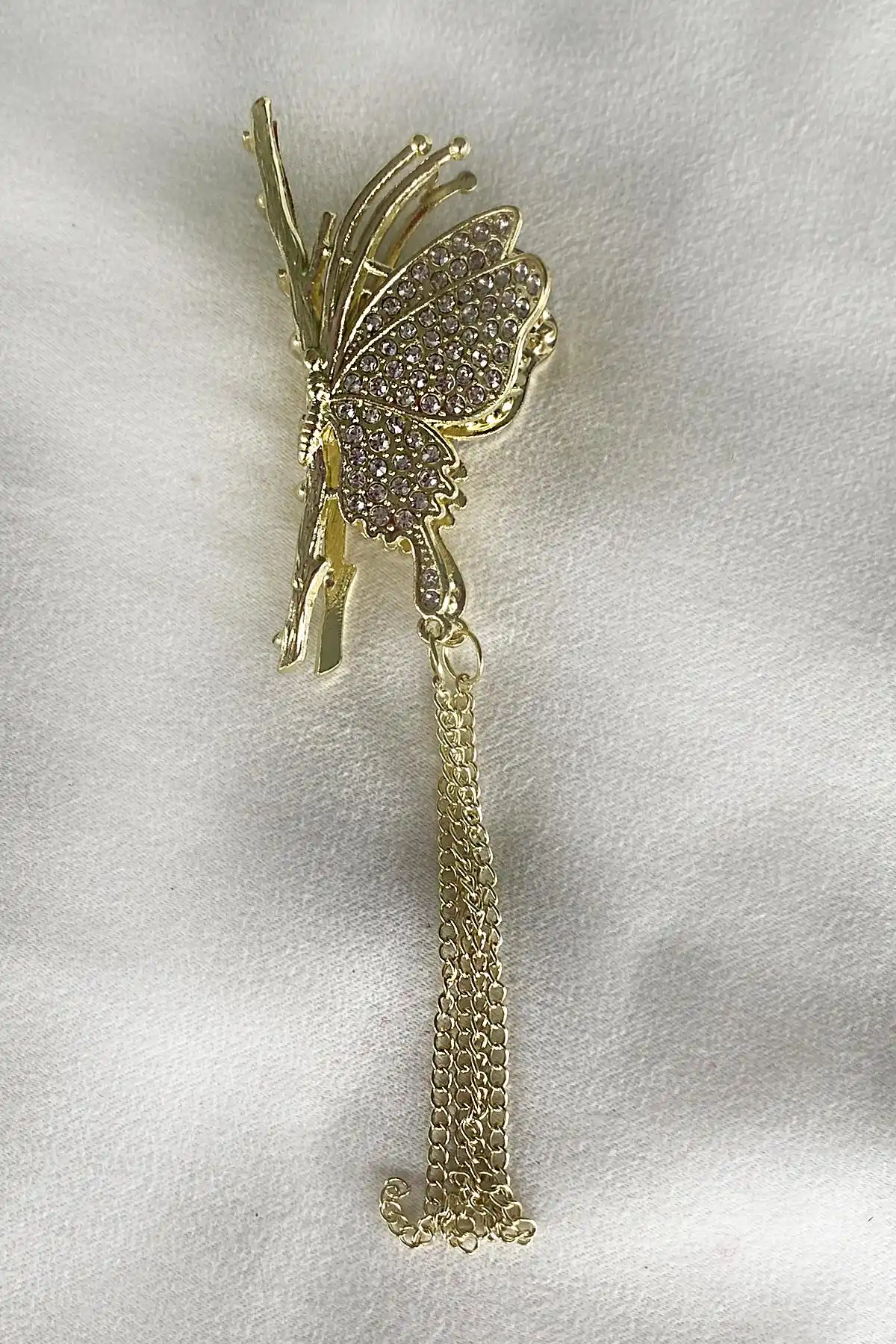 Altın Renk Kelebek Figürlü Mandal Toka