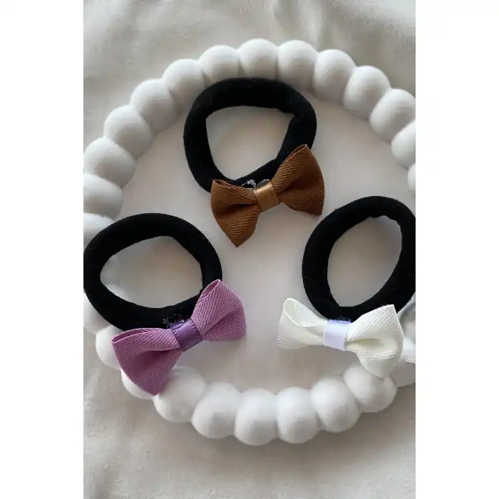 12li Karışık Renk Kurdele Figürlü Lastik Toka Set