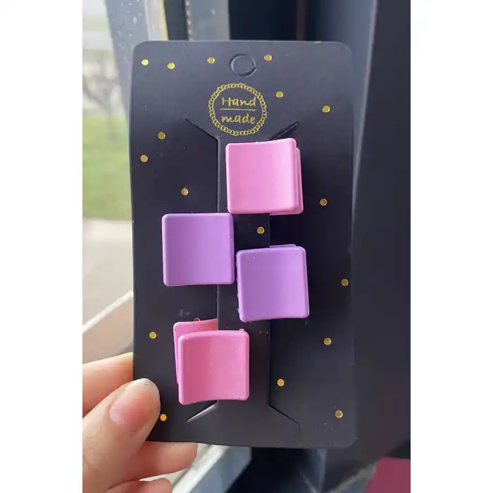 4lü Karışık Renk Küçük Mandal Toka Set