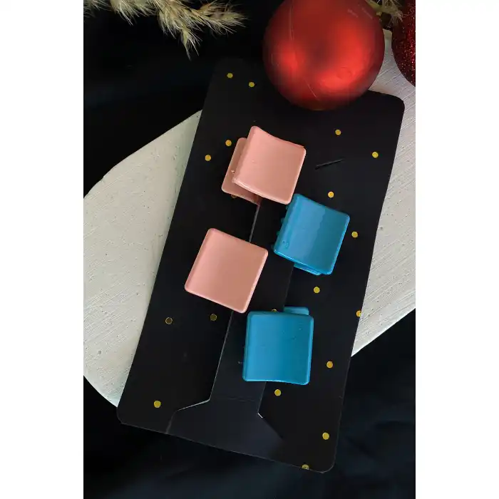 4lü Karışık Renk Mandal Toka Set