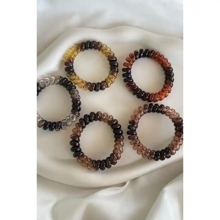 5li Karışık Renk Helezon Lastik Toka