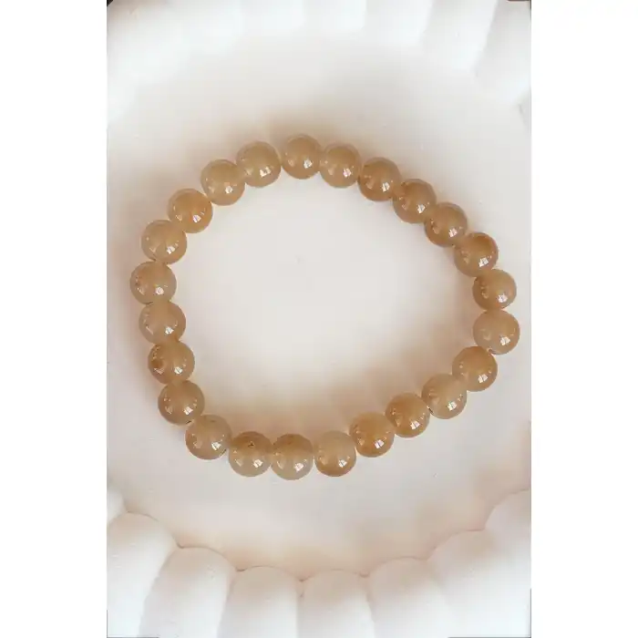 A.Kahve Renk Boncuk detaylı Erkek Bileklik