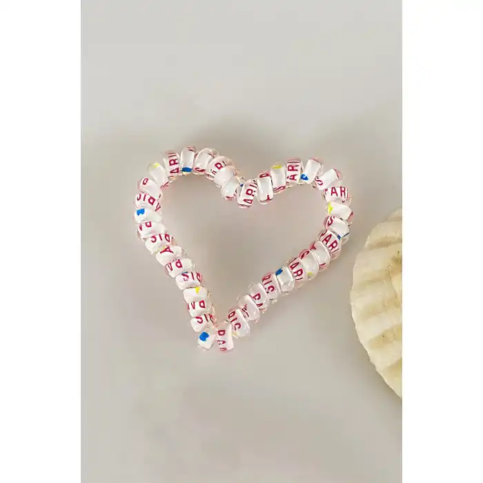 Beyaz Renk Kalpli Helezon Lastik Toka