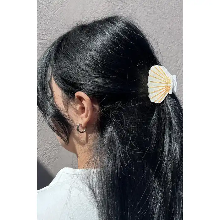 Beyaz Renk Orta Boy Deniz Kabuğu Mandal Toka