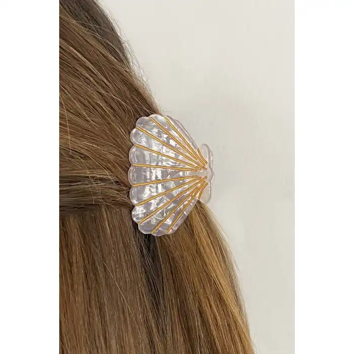 Beyaz Renk Orta Boy Deniz Kabuğu Mandal Toka