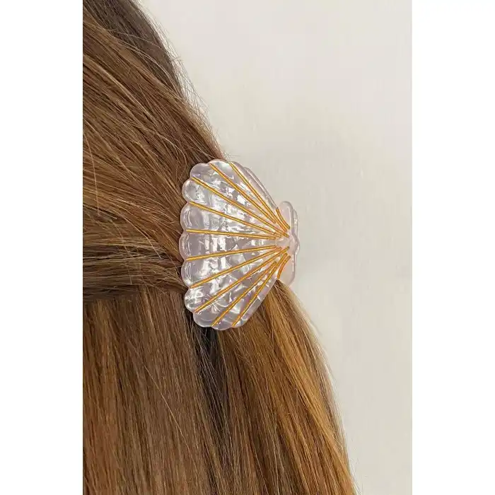 Beyaz Renk Orta Boy Deniz Kabuğu Mandal Toka