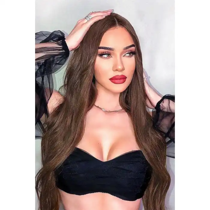 Isıya Dayanıklı Yarımay Çıt Çıt Saç - SH6D- Fındık Kahve - Dalgalı - 60 Cm - 110 Gr (Pınar)