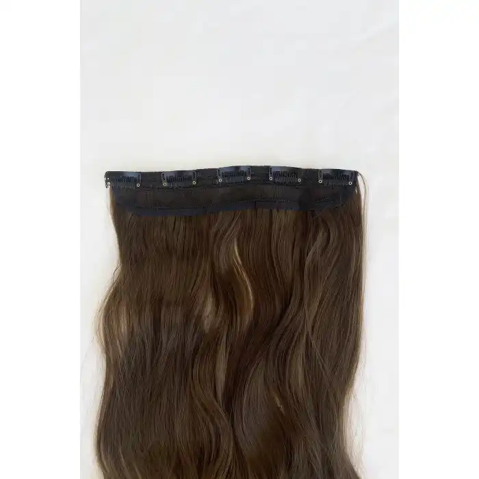 Isıya Dayanıklı Yarımay Çıt Çıt Saç - SH6D- Fındık Kahve - Dalgalı - 60 Cm - 110 Gr (Pınar)