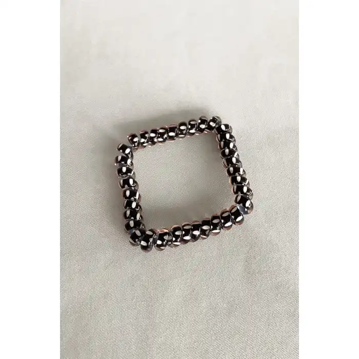 Kahve Renk Puantiyeli Helezon Lastik Toka