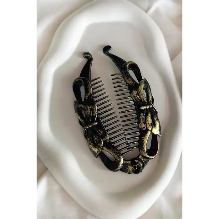 Karışık Renk Antik Desenli Kelebek Figürlü  Muz Toka