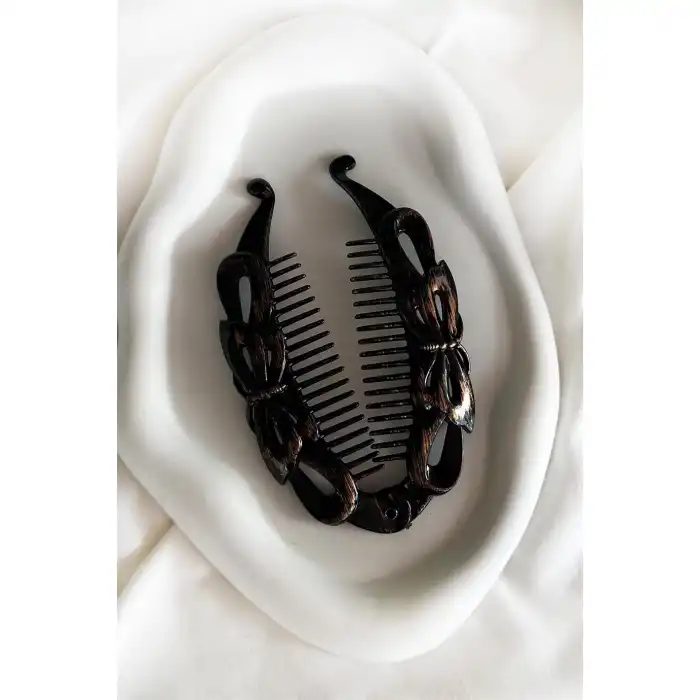 Karışık Renk Antik Desenli Kelebek Figürlü  Muz Toka