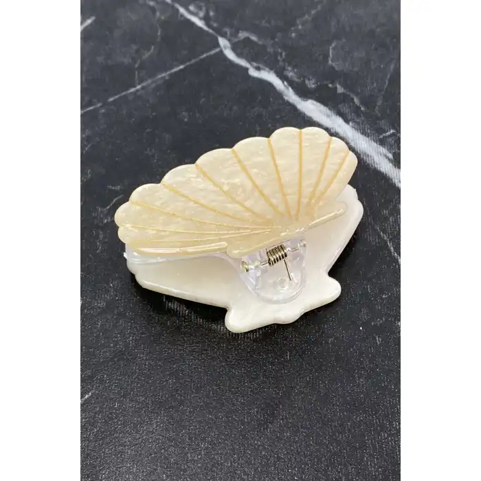 Krem Renk Orta Boy Deniz Kabuğu Mandal Toka