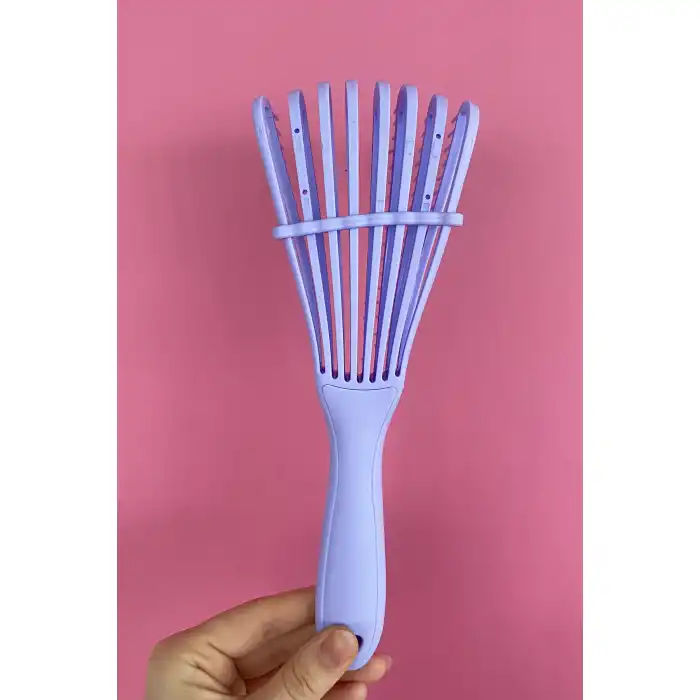 Lila Renk Dolaşık Açıcı Masaj Etkili Elektriklenmeyi Önleyen Saç Fırçası/ Tarak