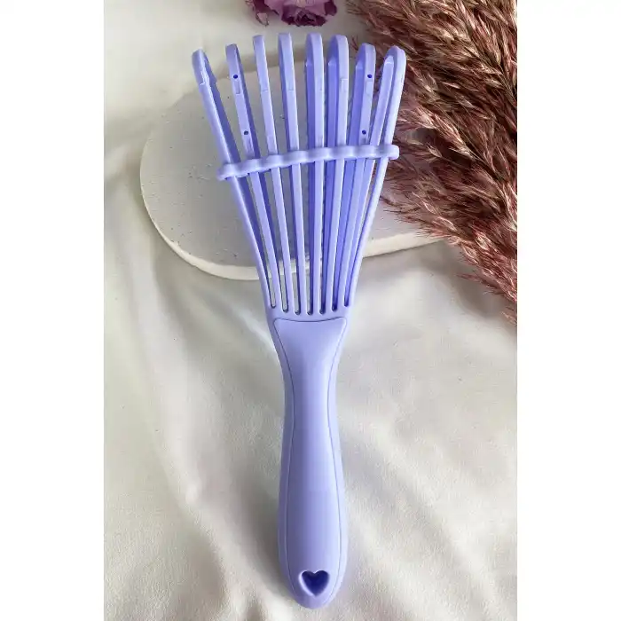 Lila Renk Dolaşık Açıcı Masaj Etkili Elektriklenmeyi Önleyen Saç Fırçası/ Tarak