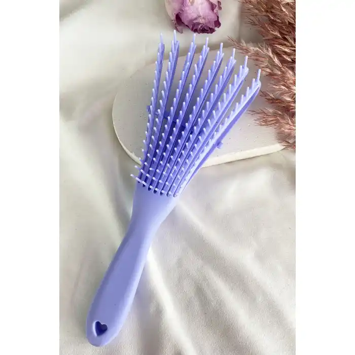 Lila Renk Dolaşık Açıcı Masaj Etkili Elektriklenmeyi Önleyen Saç Fırçası/ Tarak