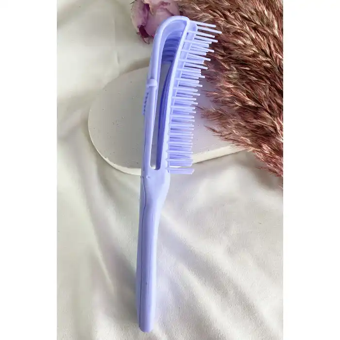 Lila Renk Dolaşık Açıcı Masaj Etkili Elektriklenmeyi Önleyen Saç Fırçası/ Tarak