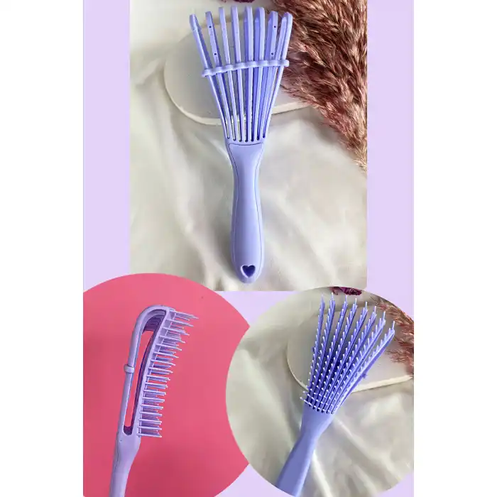 Lila Renk Dolaşık Açıcı Masaj Etkili Elektriklenmeyi Önleyen Saç Fırçası/ Tarak