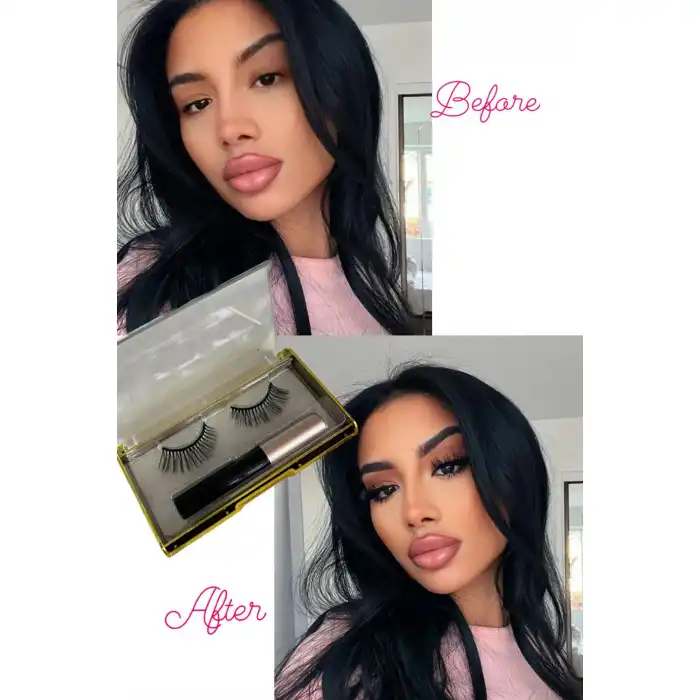 Manyetik Eyelinerlı Mıknatıslı Doğal Ipek Takma Kirpik #003 Yoğun