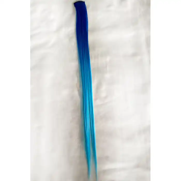 Mavi Renk Ombreli Yan Çıt Çıt Postiş 50 Cm