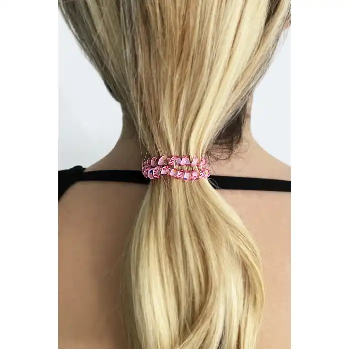 Pembe Renk Kalpli Helezon Lastik Toka