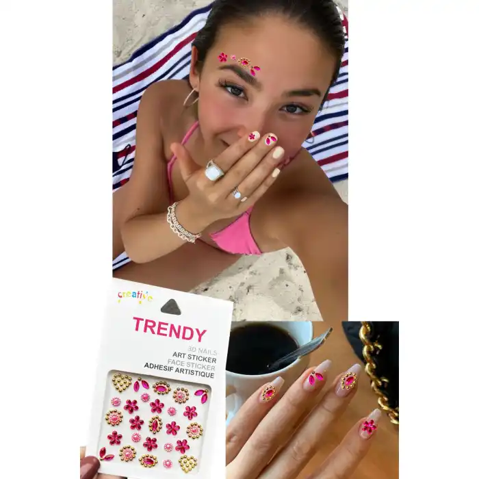 Pembe Renk Telefon Sticker/ Vücut Ve Yüz Sticker