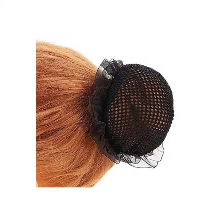 Siyah Renk File Detaylı Topuz Toka