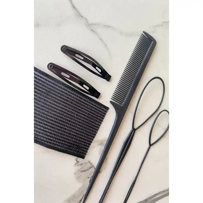 Siyah Renk Saç Aparat Set