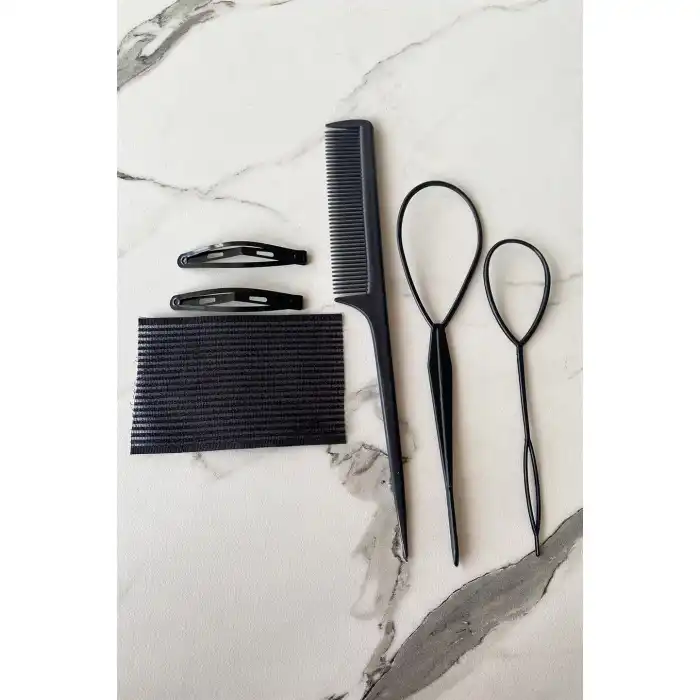 Siyah Renk Saç Aparat Set