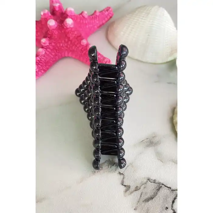 Siyah Renk Üçgen Figürlü Mandal Toka