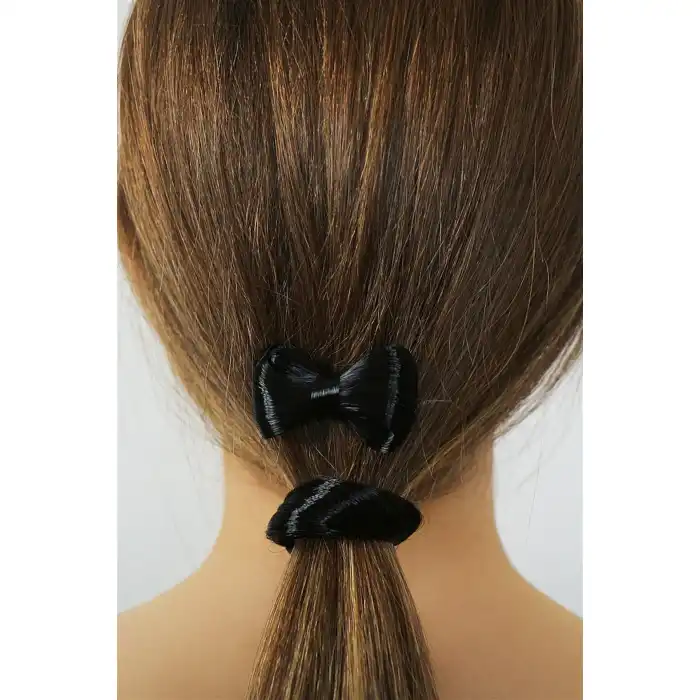 Siyah Saçlı Pens ve Lastik Toka Seti