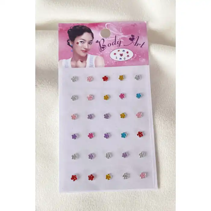 Vücut Ve Yüz Taşı/ Çiçek Figürlü Sticker