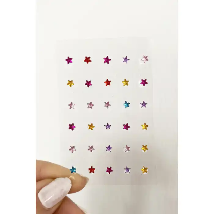 Vücut Ve Yüz Taşı/ Karışık Renk Yıldız Figürlü Sticker
