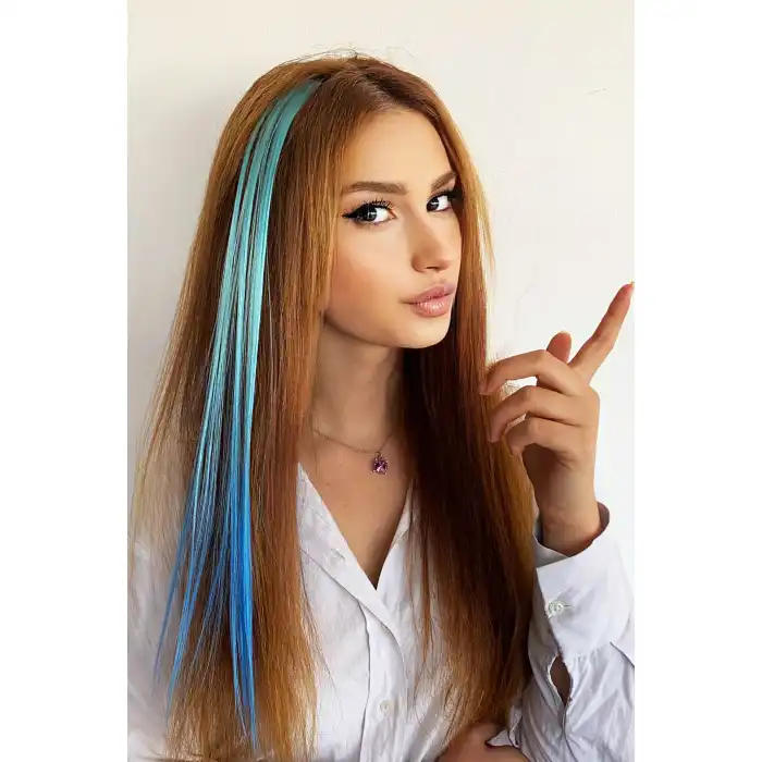 Yan Çıt Çıt Postiş / Ombre iki Renkli / 50 Cm