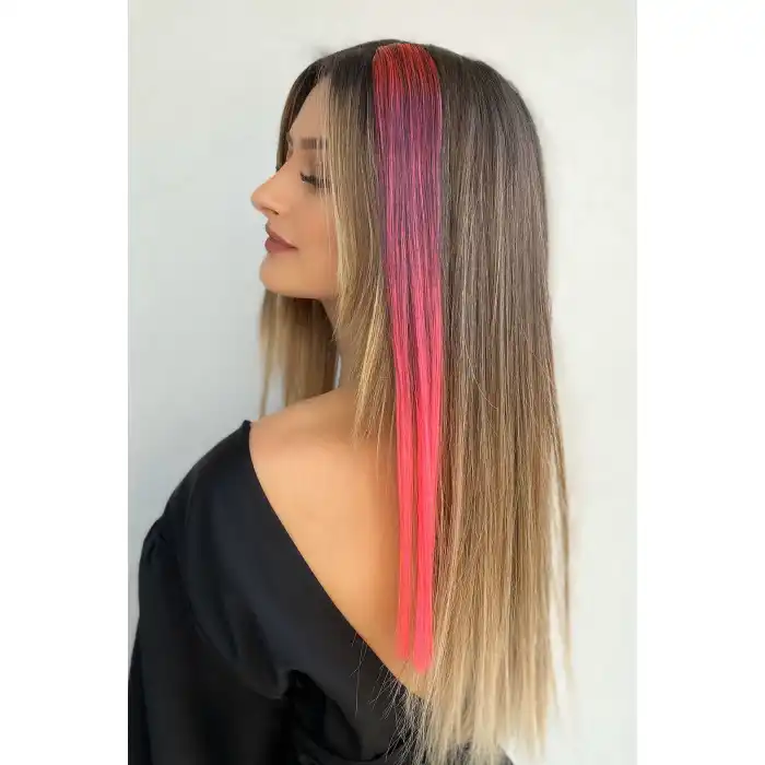 Yan Çıt Çıt Postiş / Ombre iki Renkli / 50 Cm