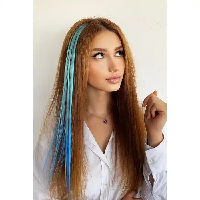 Yan Çıt Çıt Postiş / Ombre iki Renkli / 50 Cm