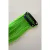 Neon Renk Yan Çıt Çıt Postiş /Yeşil Renk Dalgalı / 45 Cm