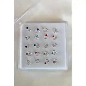 20li Gümüş Renk Taş Detaylı Hızma Set