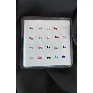 20li Gümüş Renk Taş Detaylı Hızma Set