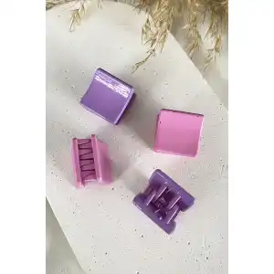 4lü Karışık Renk Küçük Mandal Toka Set