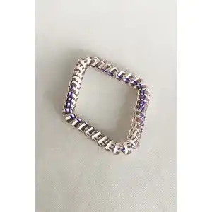 Açık Kahve Renk Lacivert Çizgili Helezon Lastik Toka