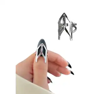 Gümüş Renk Ayarlanabilir Tırnak Yüzük